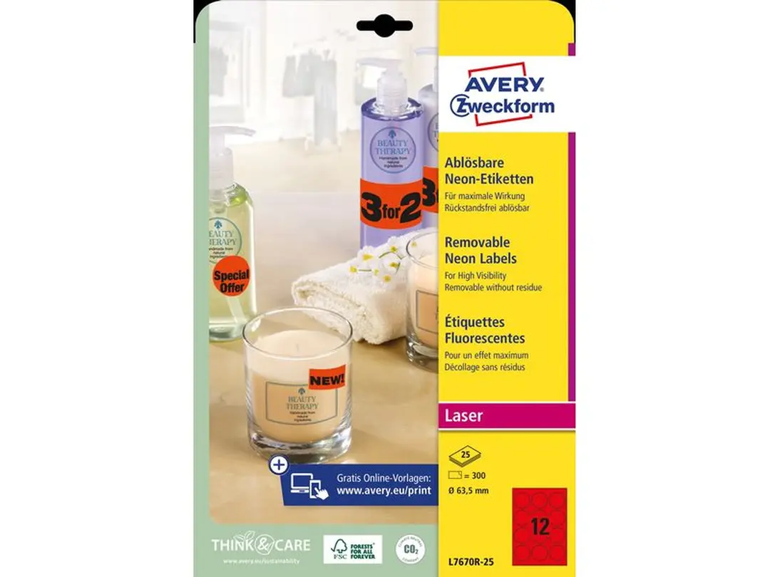 Etiketten 25er-Set Avery Zweckform