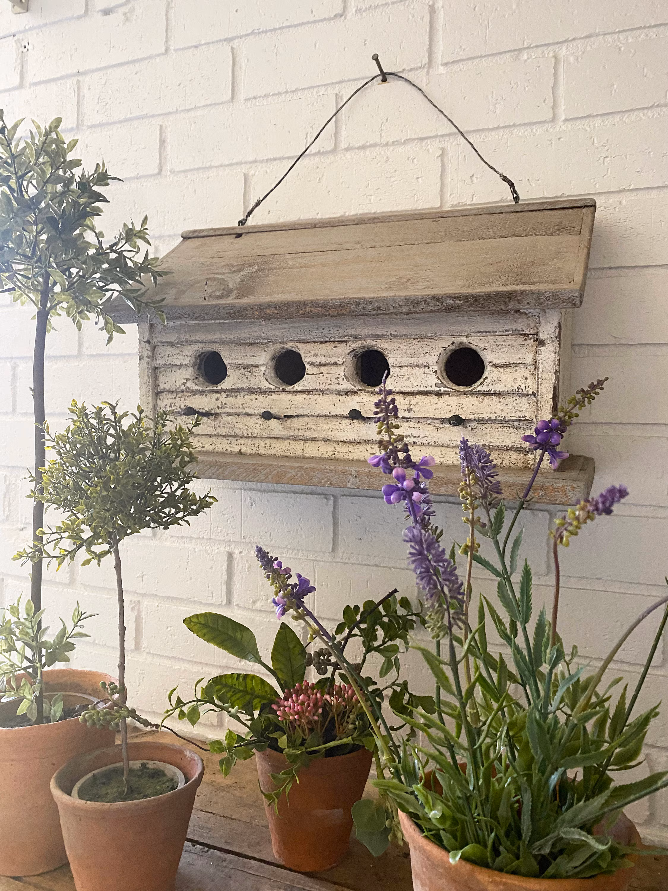 Handcrafted Birdhouse / vintage style garden /painted birdhouse, / farmhouse birdhouse garden birdhouse/ unique birdhouse/folk art birdhouse