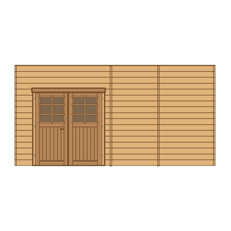 Paroi avant avec porte double gauche pour carport 4,8 x 2,45 m SOLID