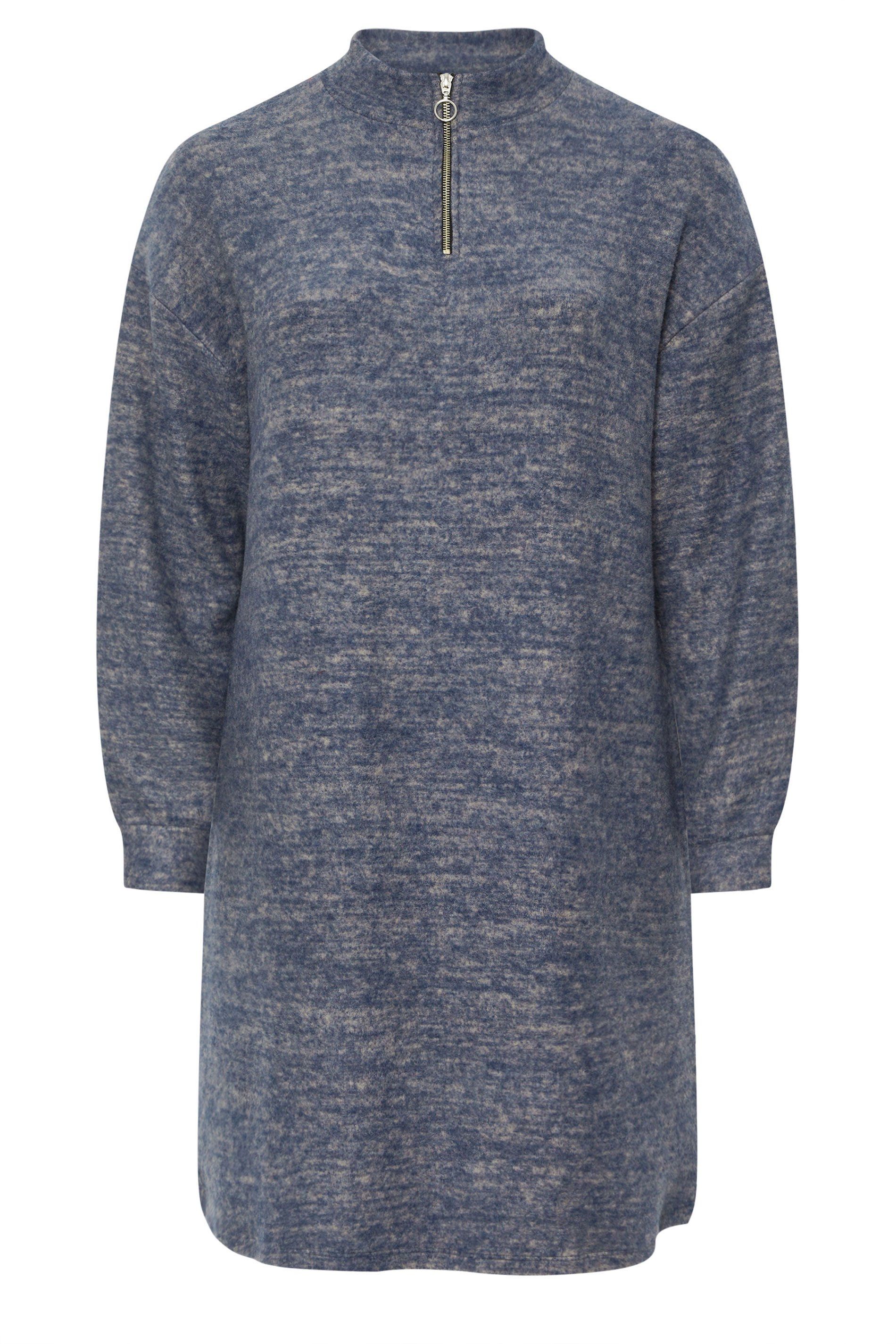 Yours Soft Touch Zip Jumper Dress