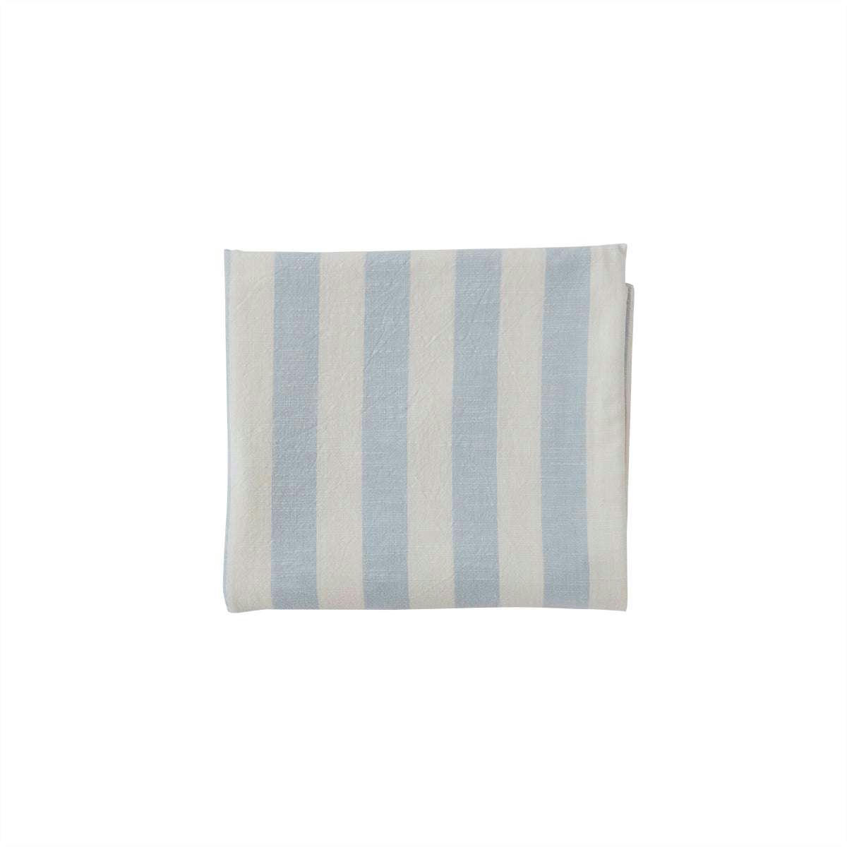 STRIPED - Nappe rayée bleu en coton organique H260x140cm