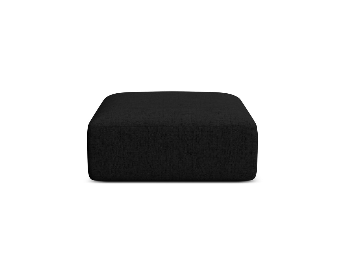 Cosmopolitan Design Poef Campi structurele stof zwart - 90x90x40cm