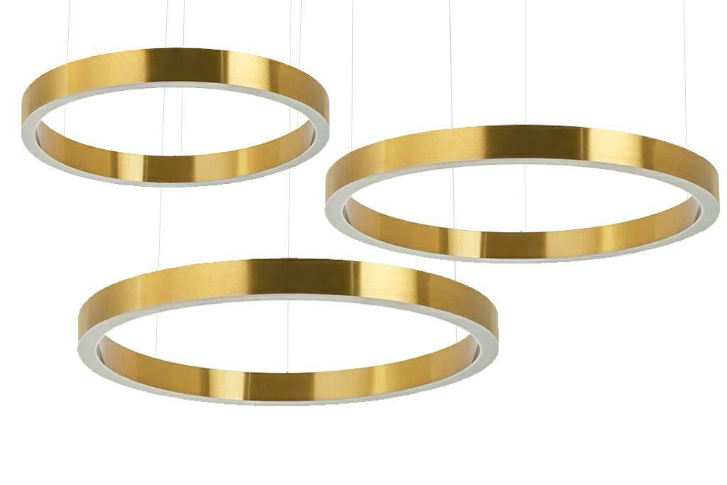 Lampa wisząca RING 80   80   100 złota na jednej podsufitce