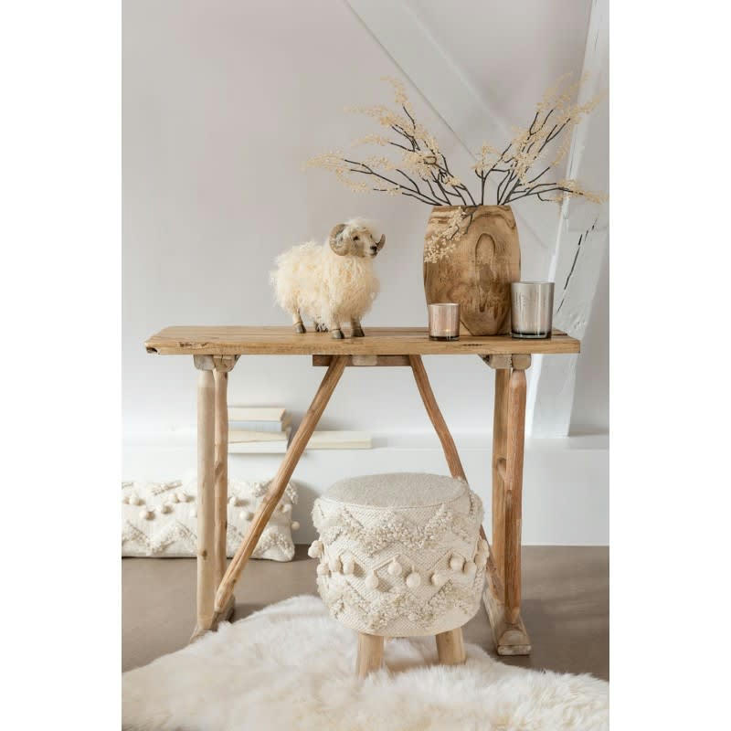 - Chèvre en résine beige H33cm