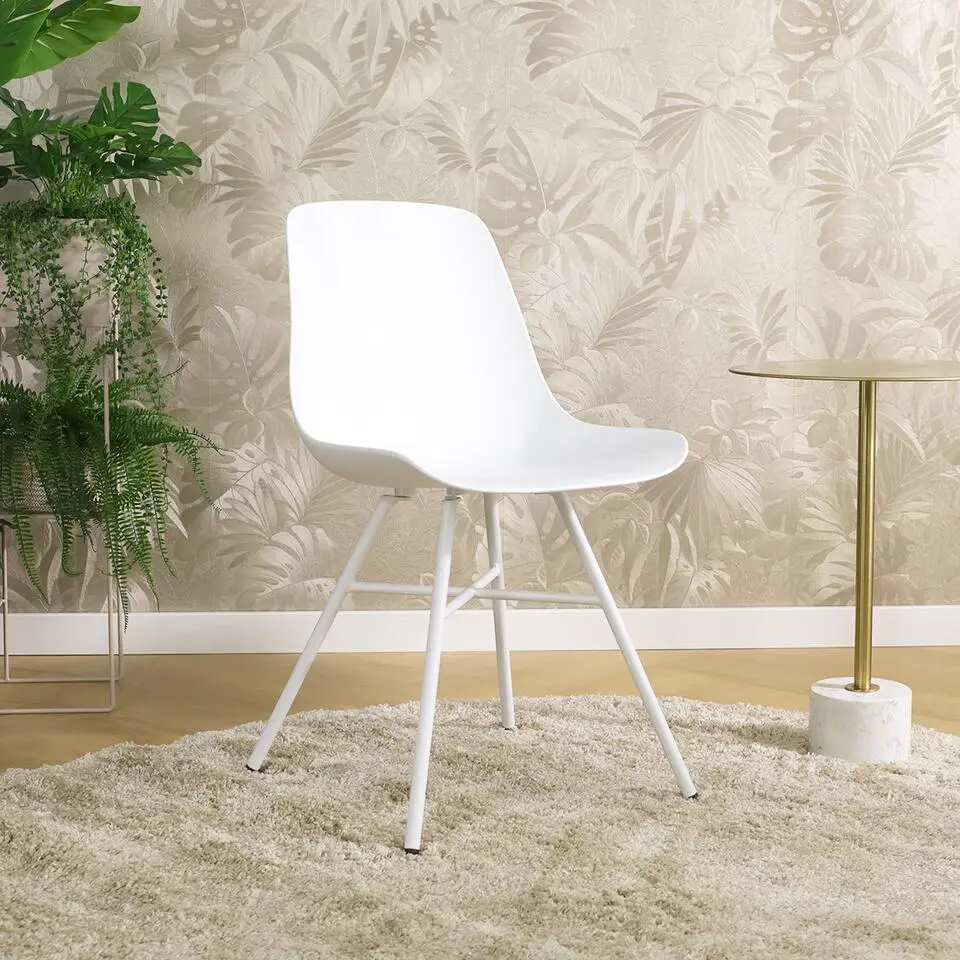 Nolon Noa-Pip Eetkamerstoel Wit - Kunststof - Wit Onderstel