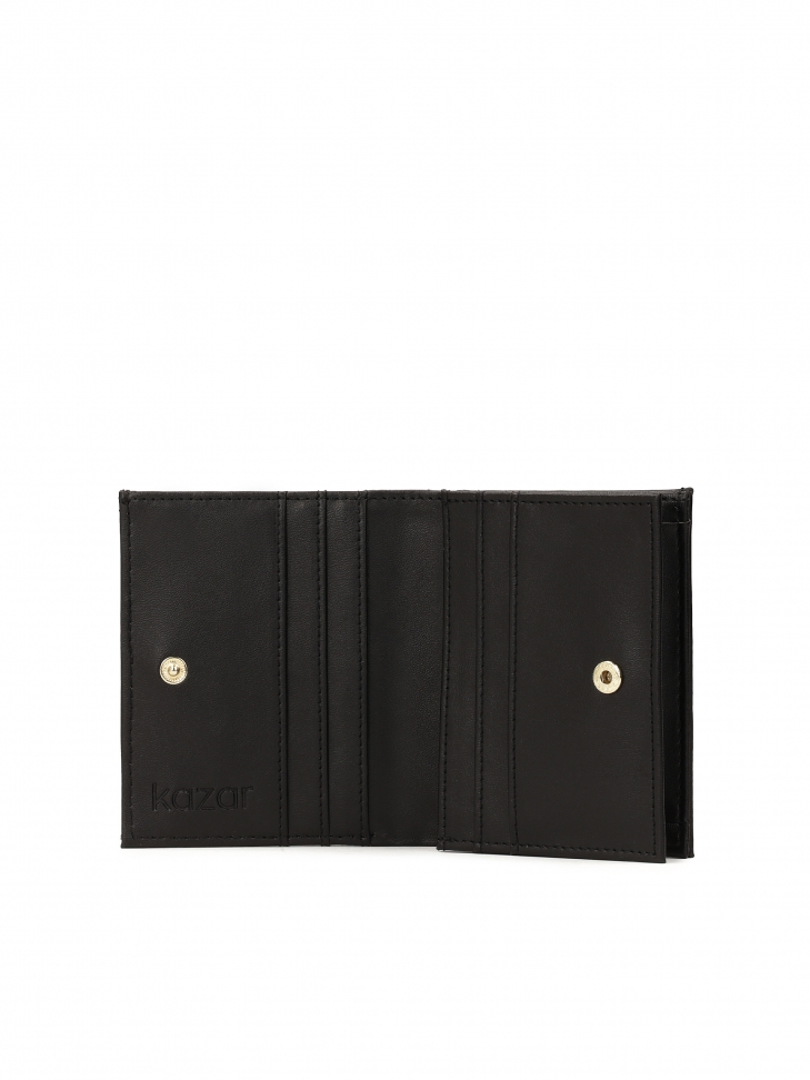 Black wallet with a regular shape