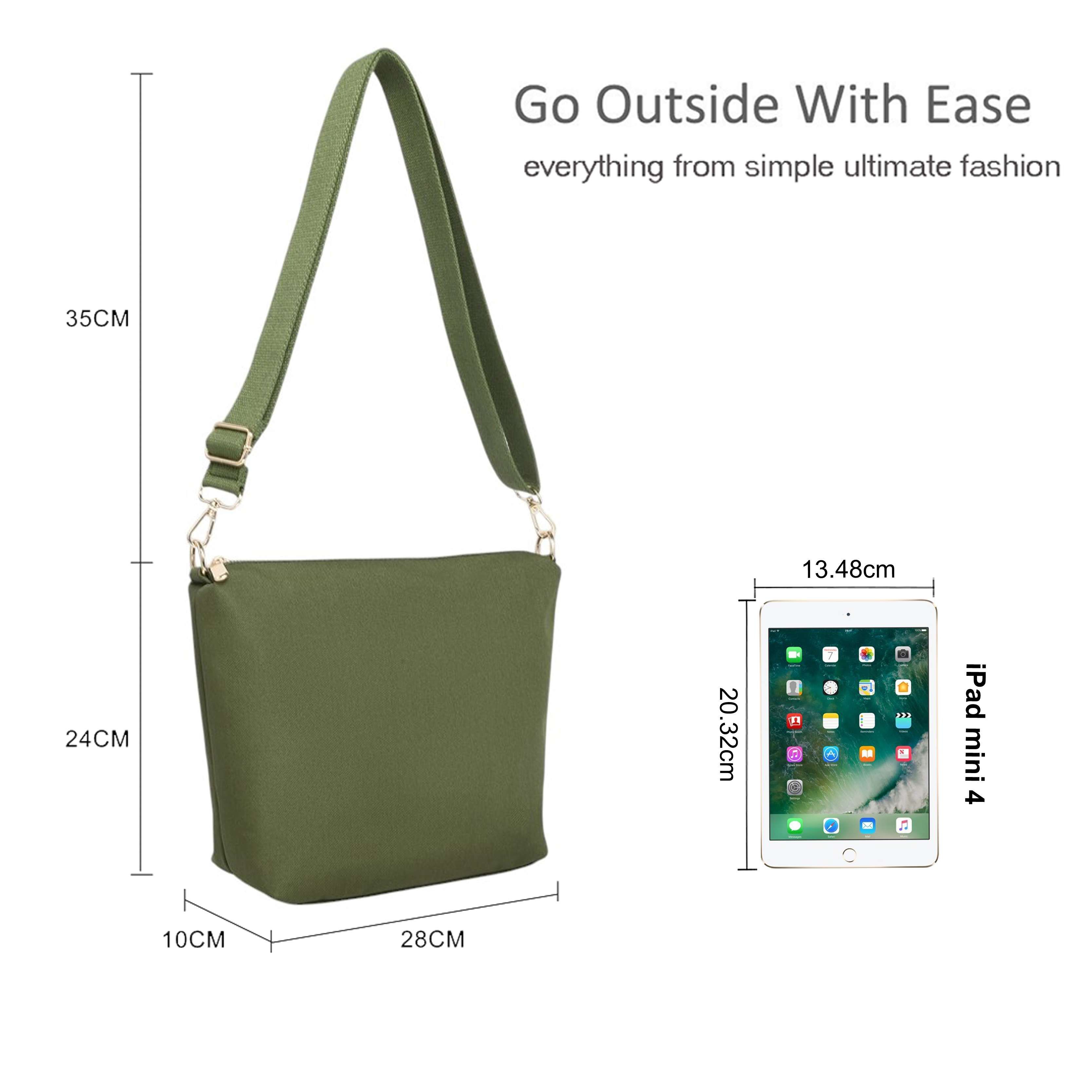 Kitise Sturdy Nylon Crossbody Pouch Bag with Adjustable Strap