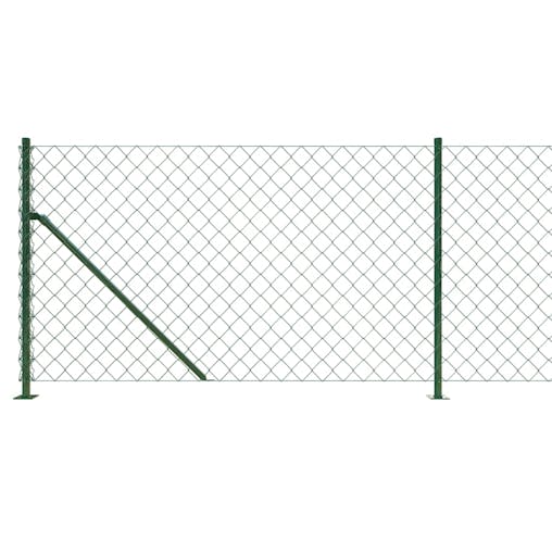 NNEVL Chain Link Fence with Flange Green 0.8x10 m
