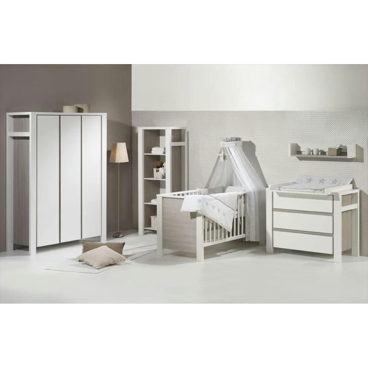 MILANO PINE - Armoire enfant 3 portes blanc
