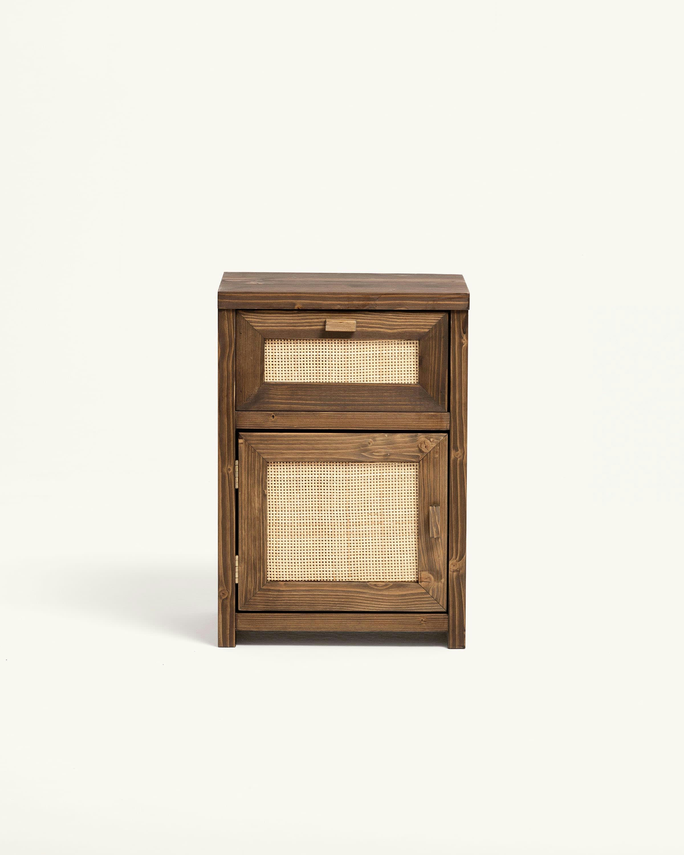 TAYEN - Table de chevet en bois en couleur marron