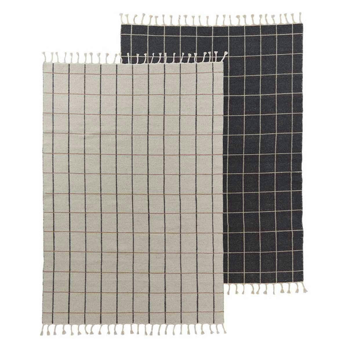 GRID - Tapis multicolore en laine et en coton H200x140cm