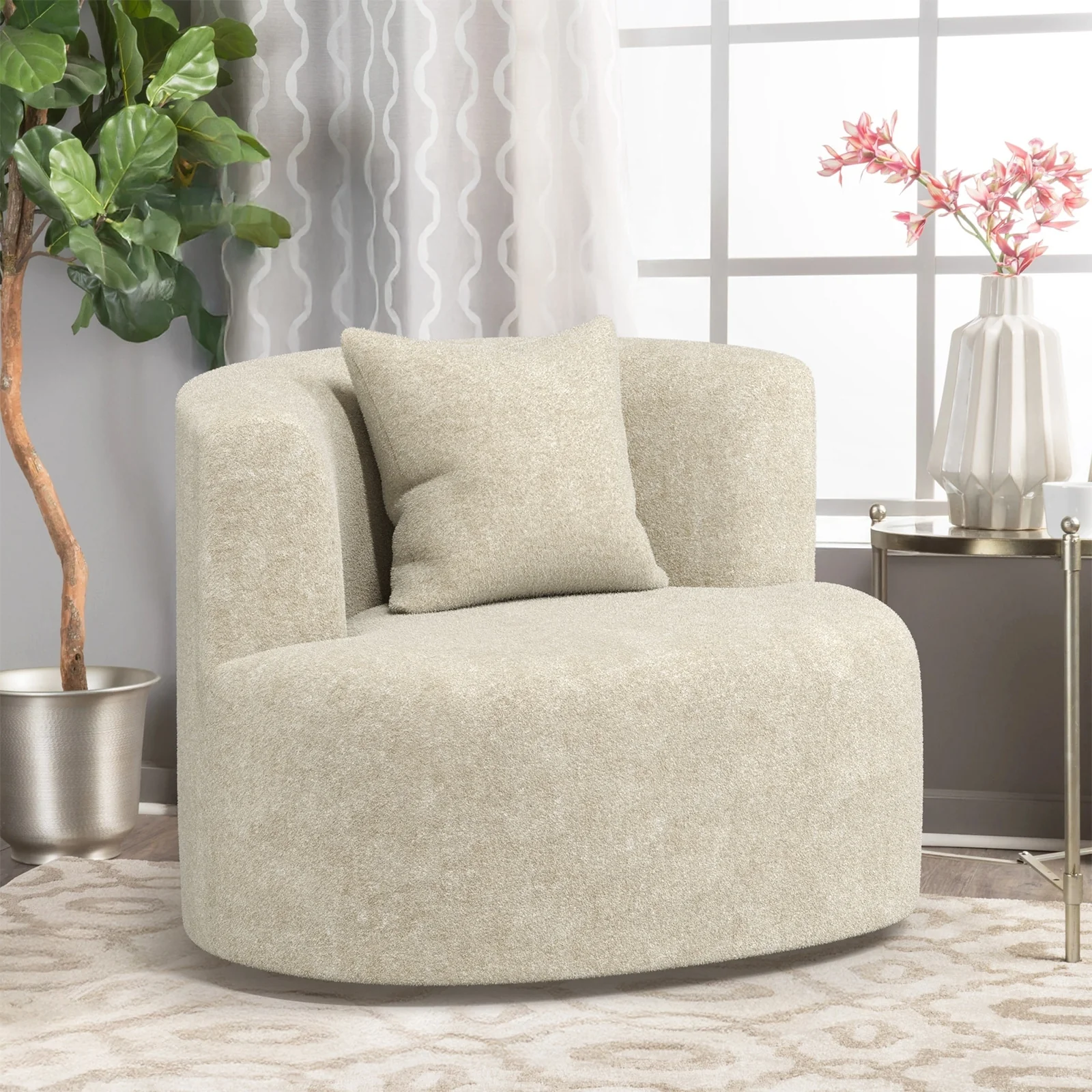 Accent Chair with Pillow, Modern Living Room Chairs