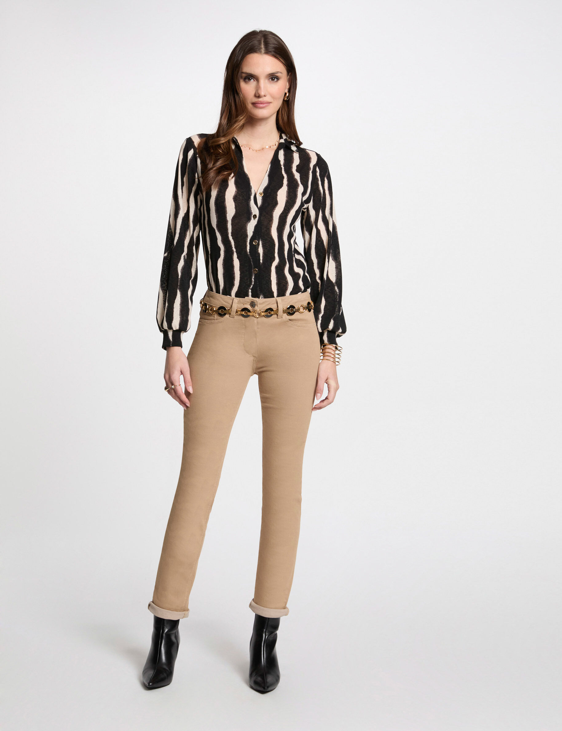 Straight Trousers Camel Women