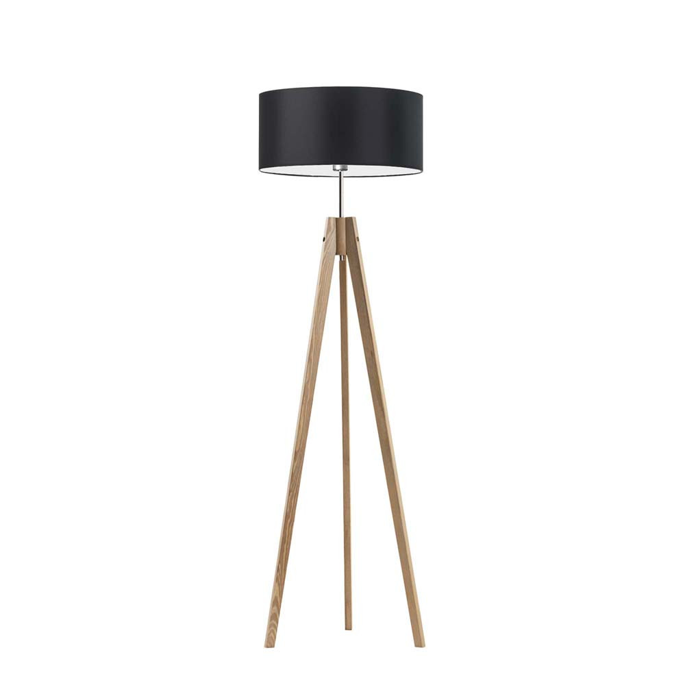 Lampa podłogowa abażur Dąb/ Czarny