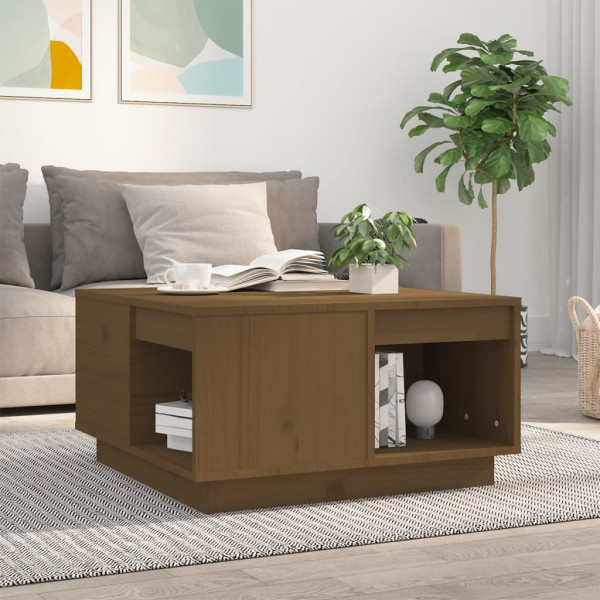 Stolik Kawowy Ława Stół Brązowy Drewniany 60x61x32.5 Do Salonu Do Pokoju