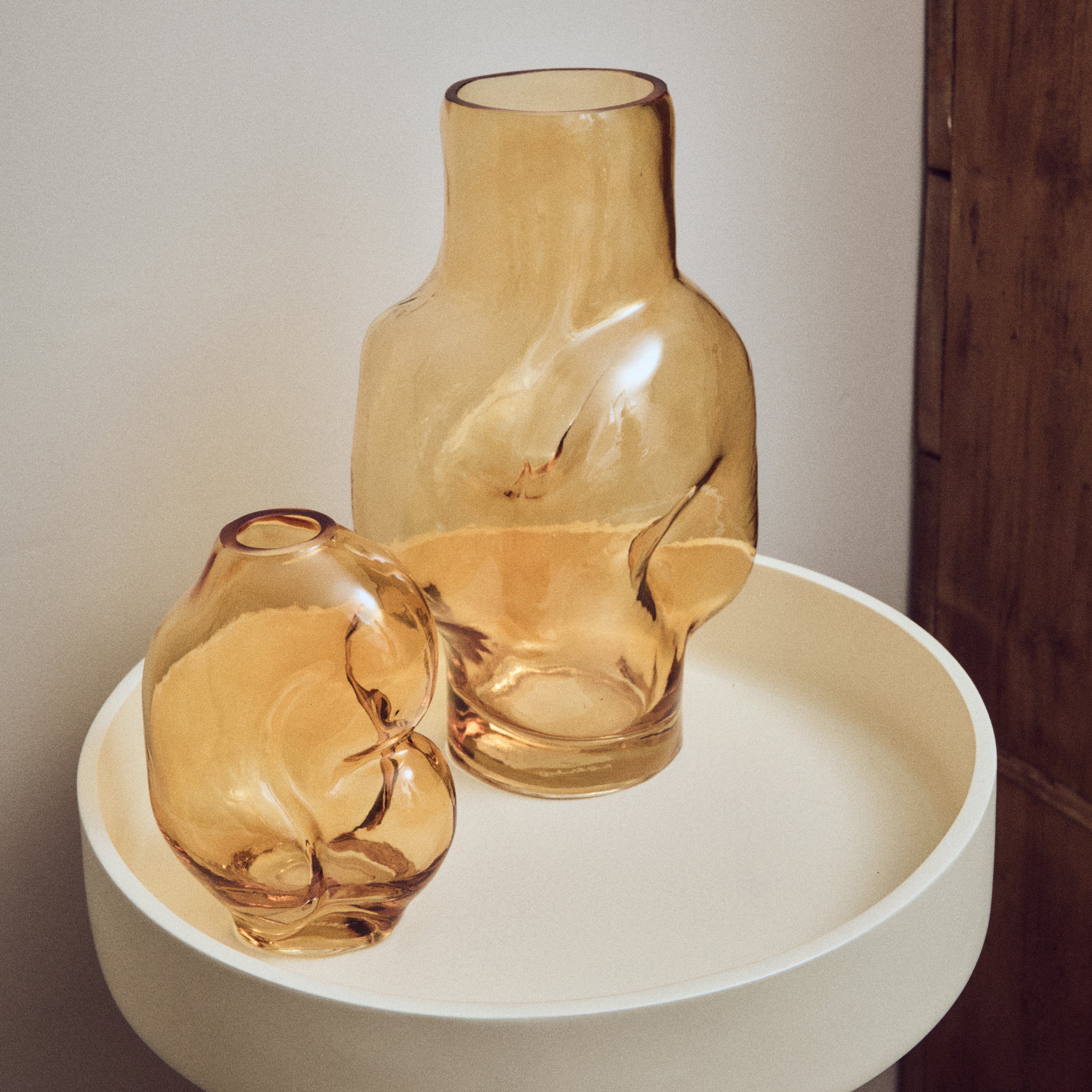 HKliving Gleam Glass Vaas High - Amber