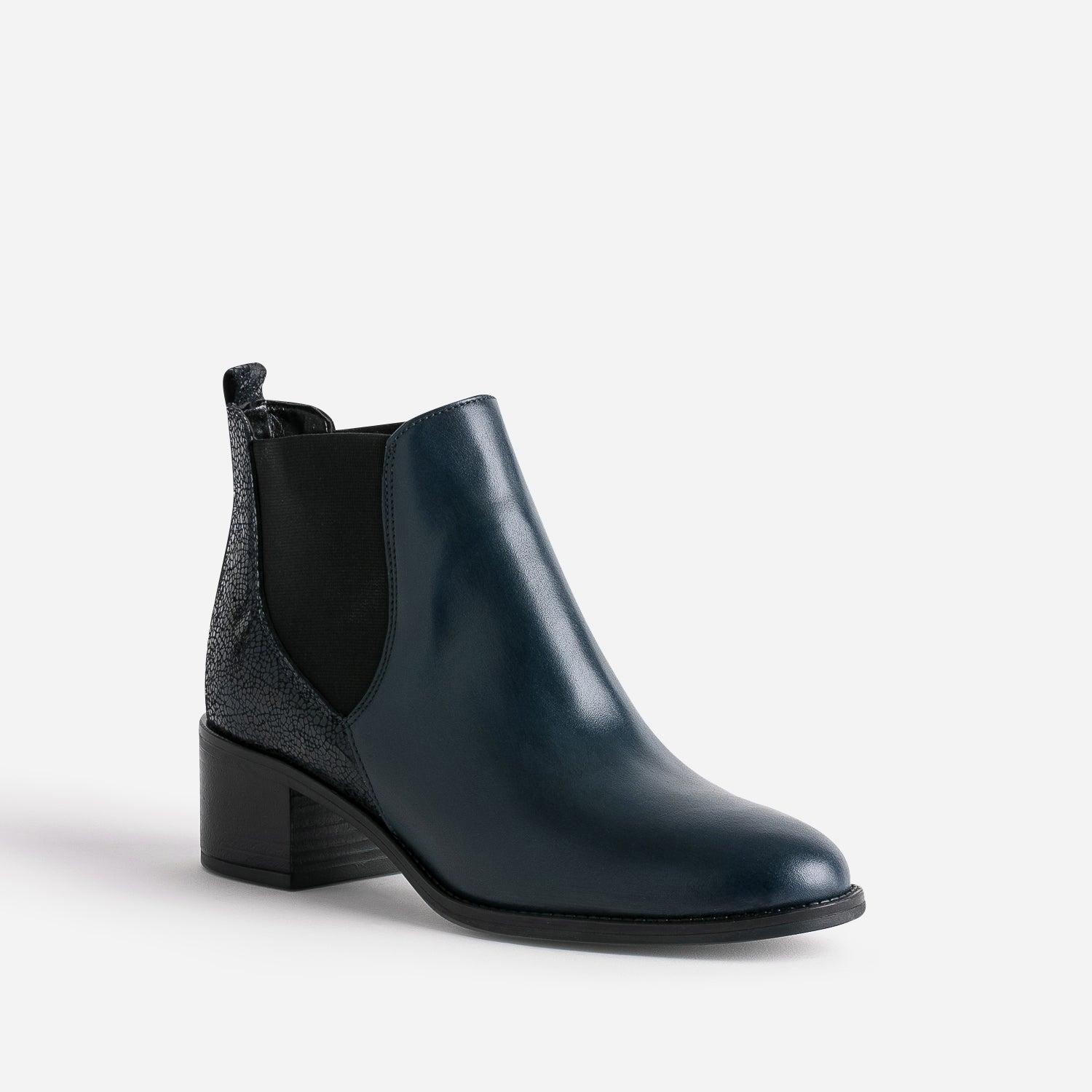 Chelsea boots éco-conçu marine en cuir