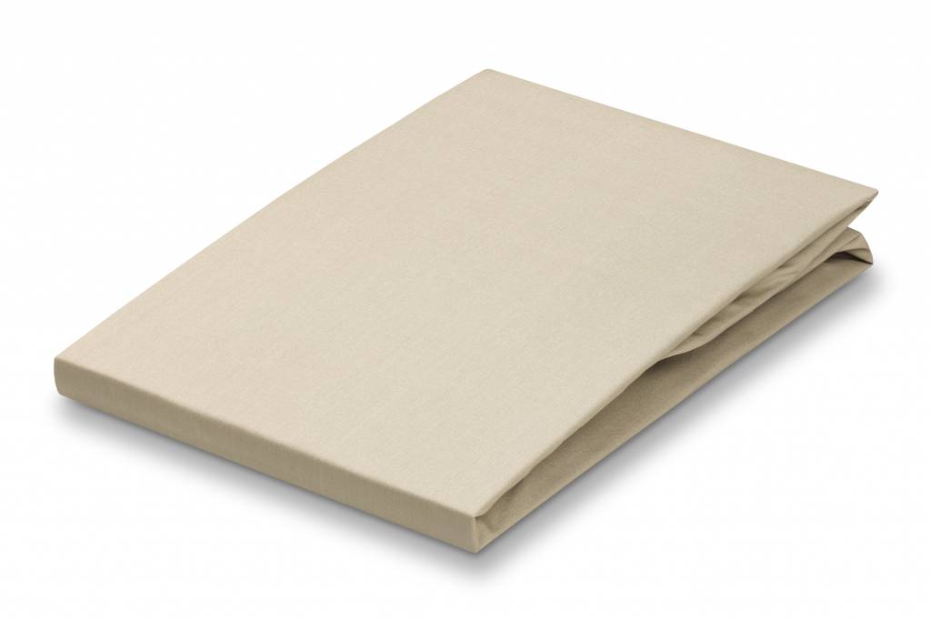 Percale Hoeslaken Linen   180 x 200 cm   Beige   Katoen