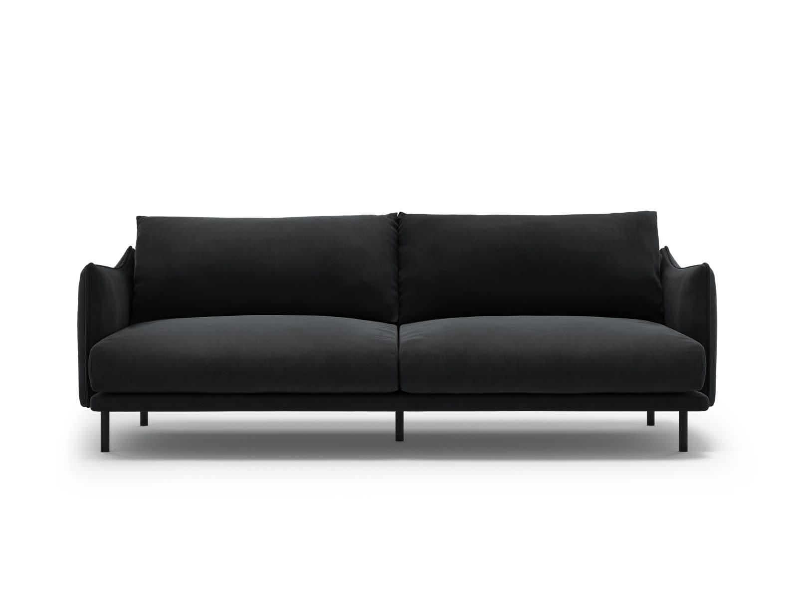 PARIS - Canapé 4 places en Velours Gris Foncé