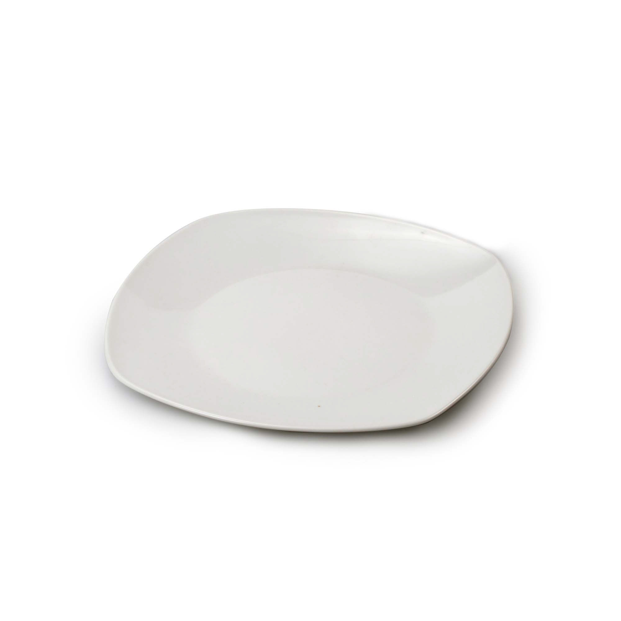 Prato de sobremesa quadrado em cerâmica