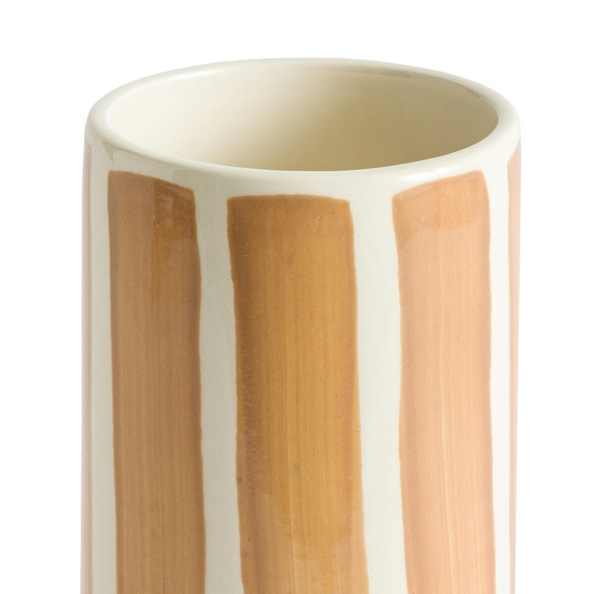 Vase rayé en faïence H26,5 cm, Anastase