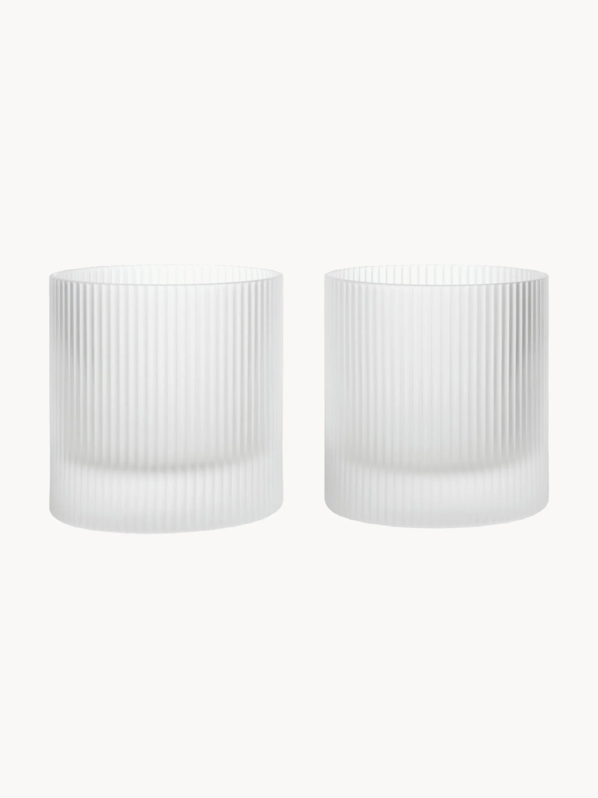 Mundgeblasene Glas-Whiskeybecher Ripple, 2er-Set