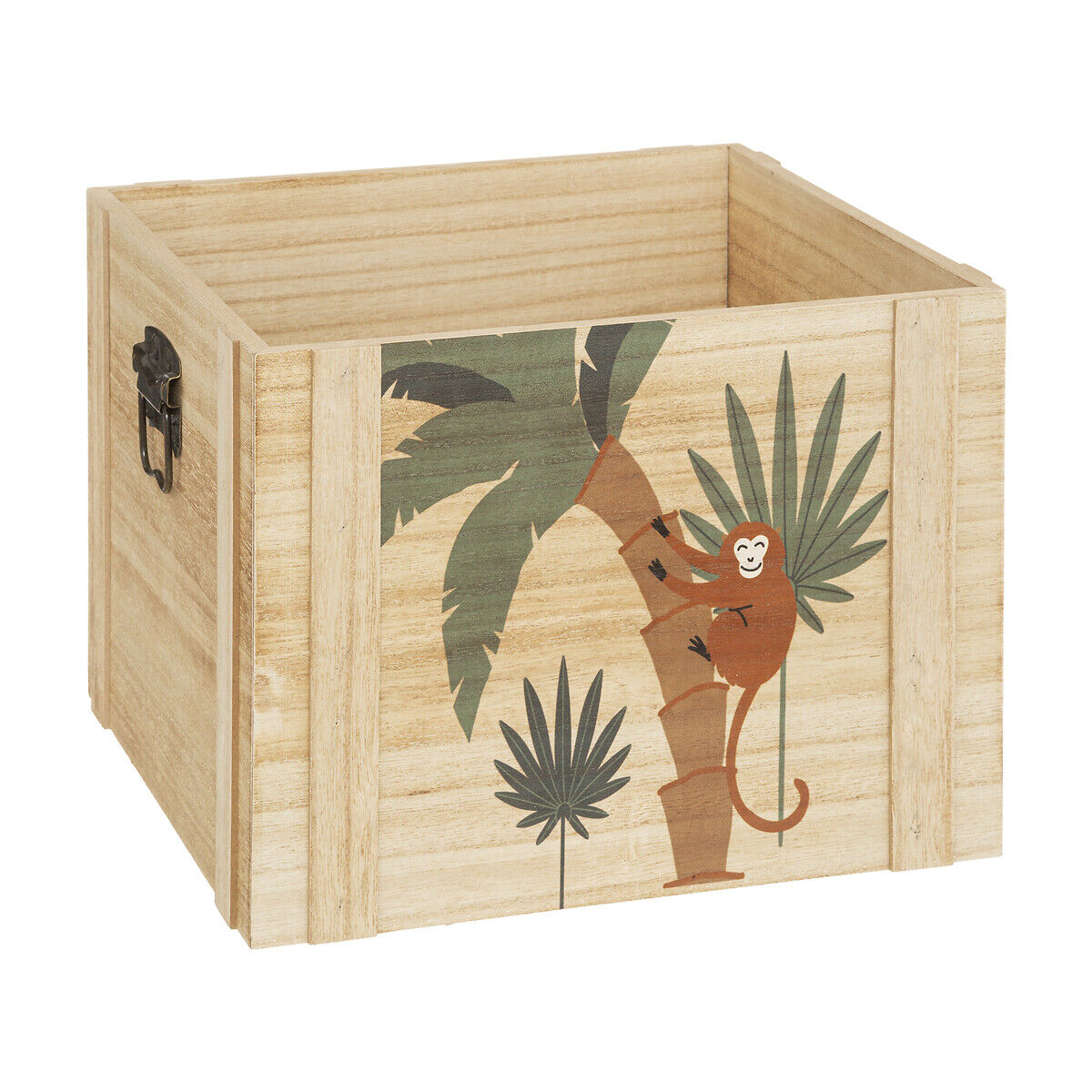 Caixa de arrumação JUNGLE bege em mdf 30x30cm