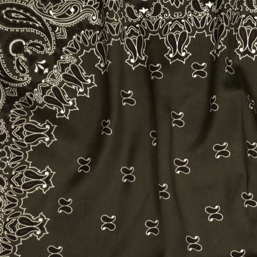 Manfield Donkergroen sjaaltje met wit- en bruine details