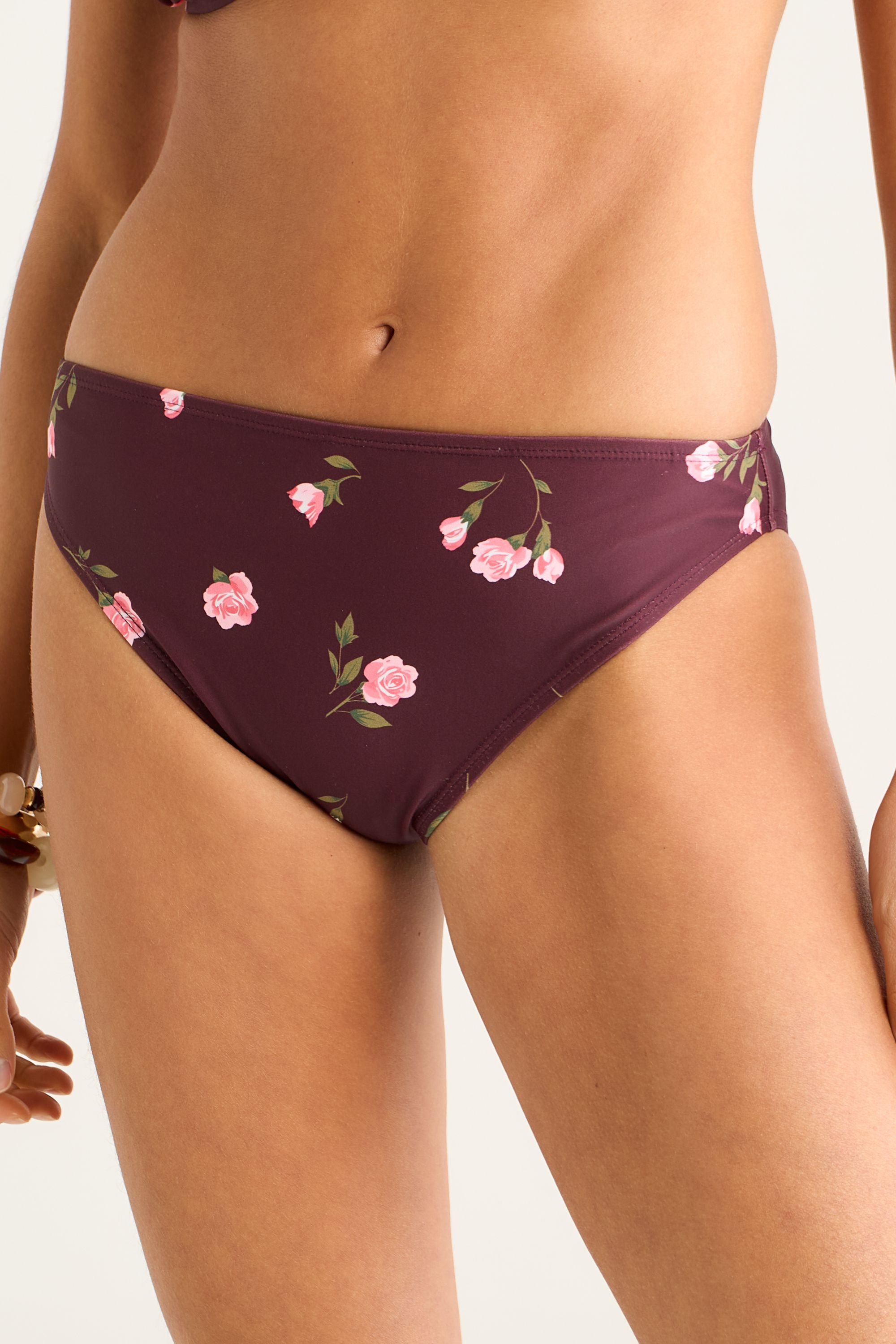 Gini London Brown Floral Printed Bikini Bottom