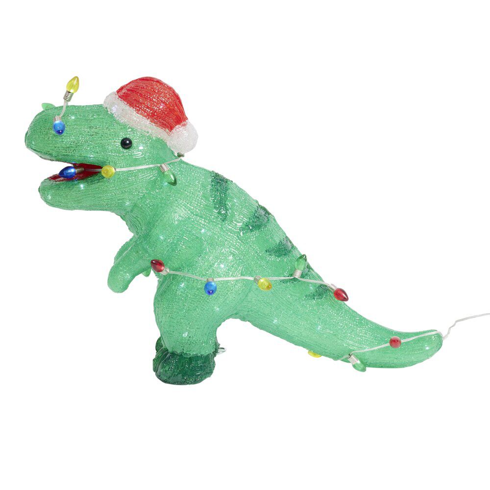 Décoration de No&euml;l extérieure lumineuse dinosaure LED blanc froid 56x22xH35cm