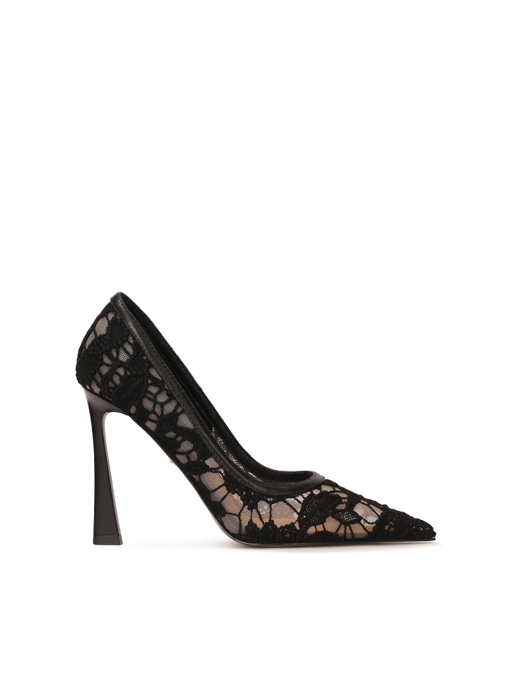 Lace evening pumps