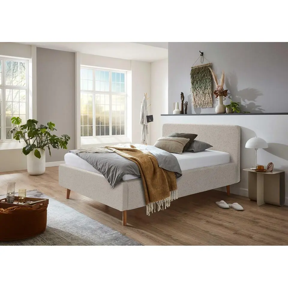 Bed Dalila 140x200cm teddystof - beige