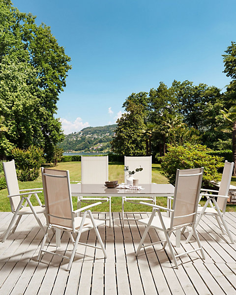 Lot de 6 chaises de jardin CATANIA Métal Beige