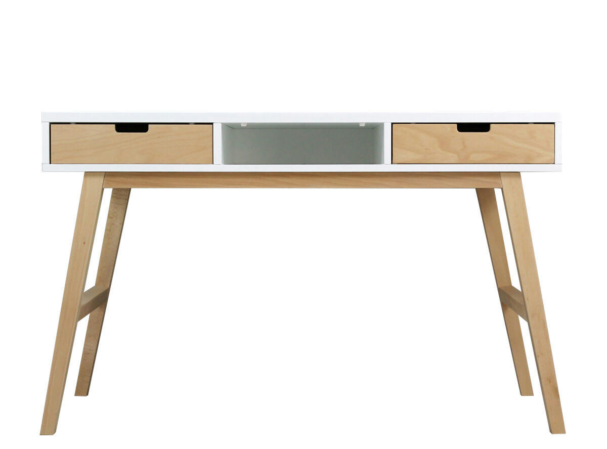 LYNN - Bureau excl. 3x tiroir 358153xx en MDF et hêtre blanc