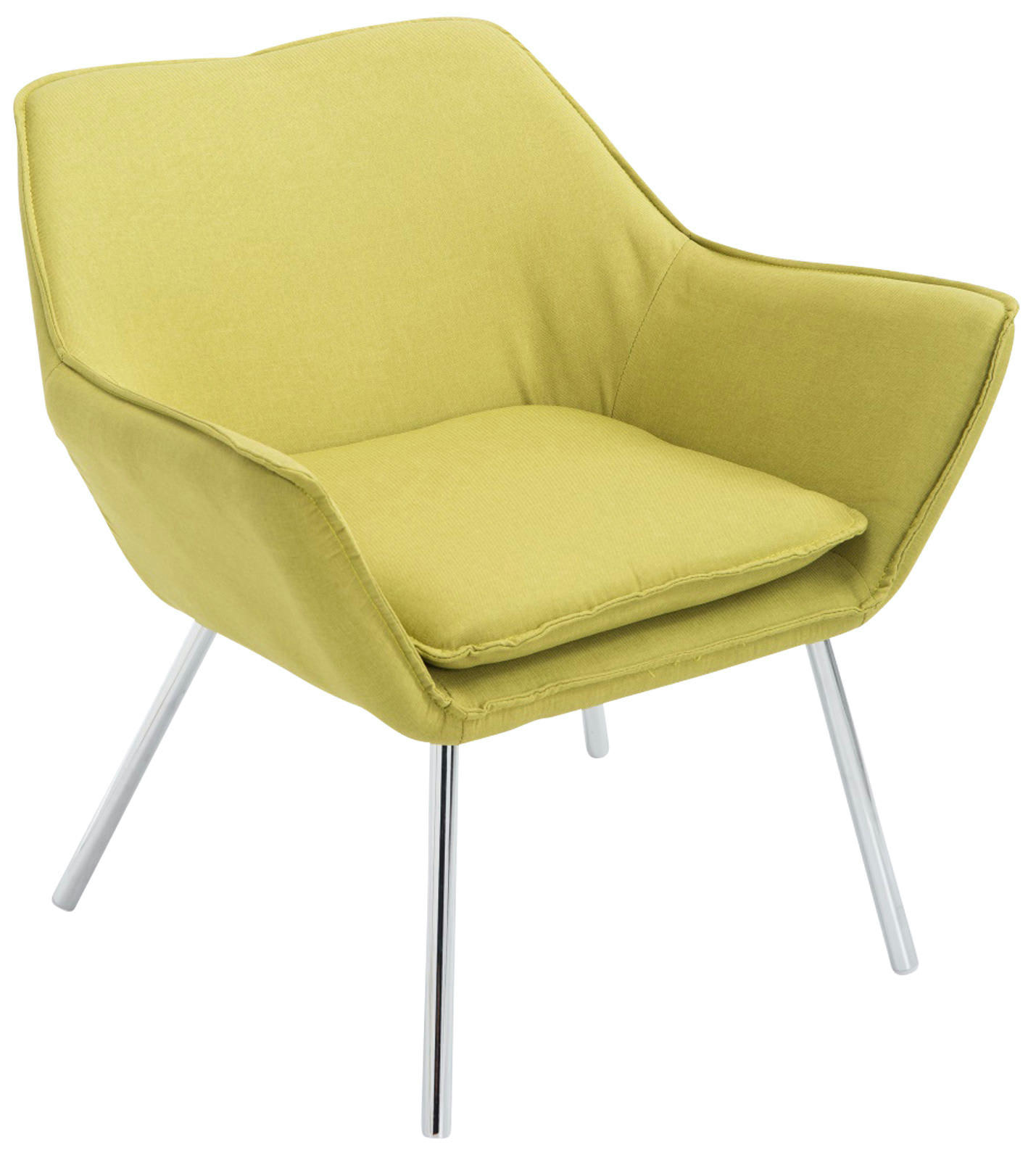 CARACAS - Fauteuil lounge avec accoudoirs assise en tissu Vert