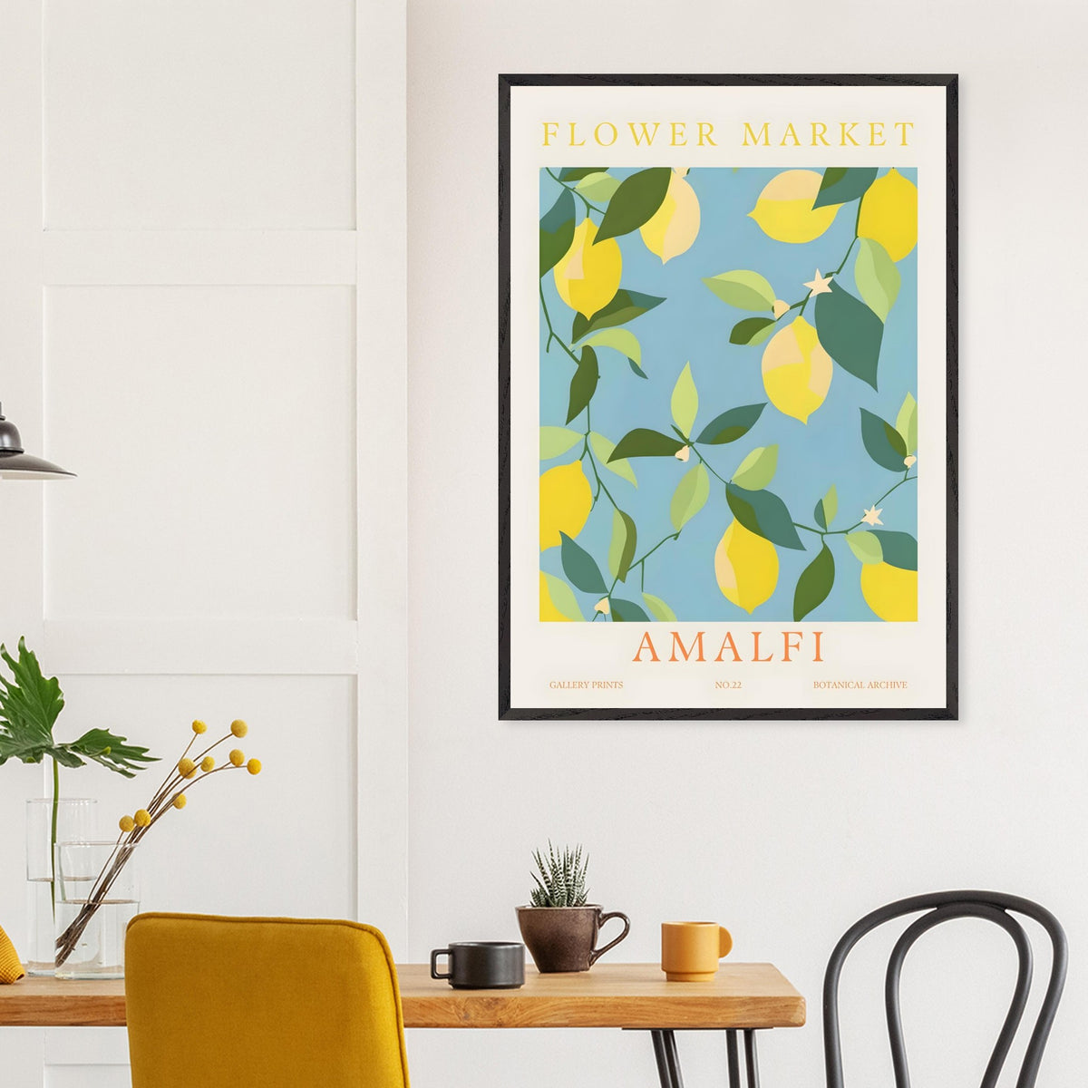 Artfulprints Poster Flower market - Amalfi  - 70x100 cm - Meerkleurig