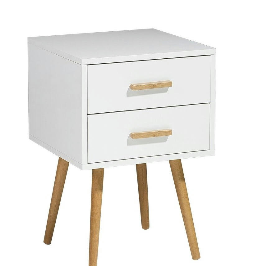 ALABAMA - Table de chevet blanche 40 cm