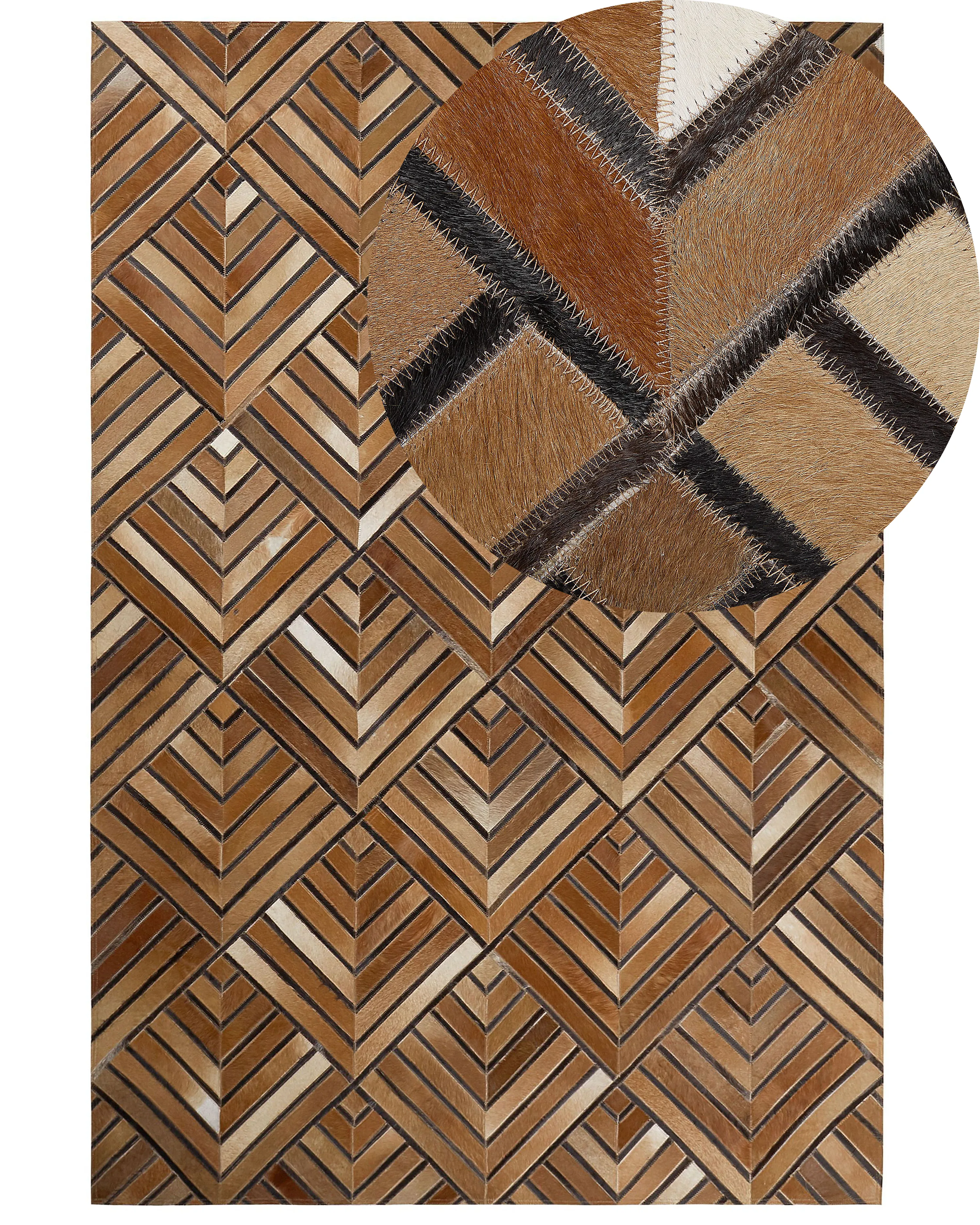 Rug TEKIR Brown 140 x 200 cm Leather