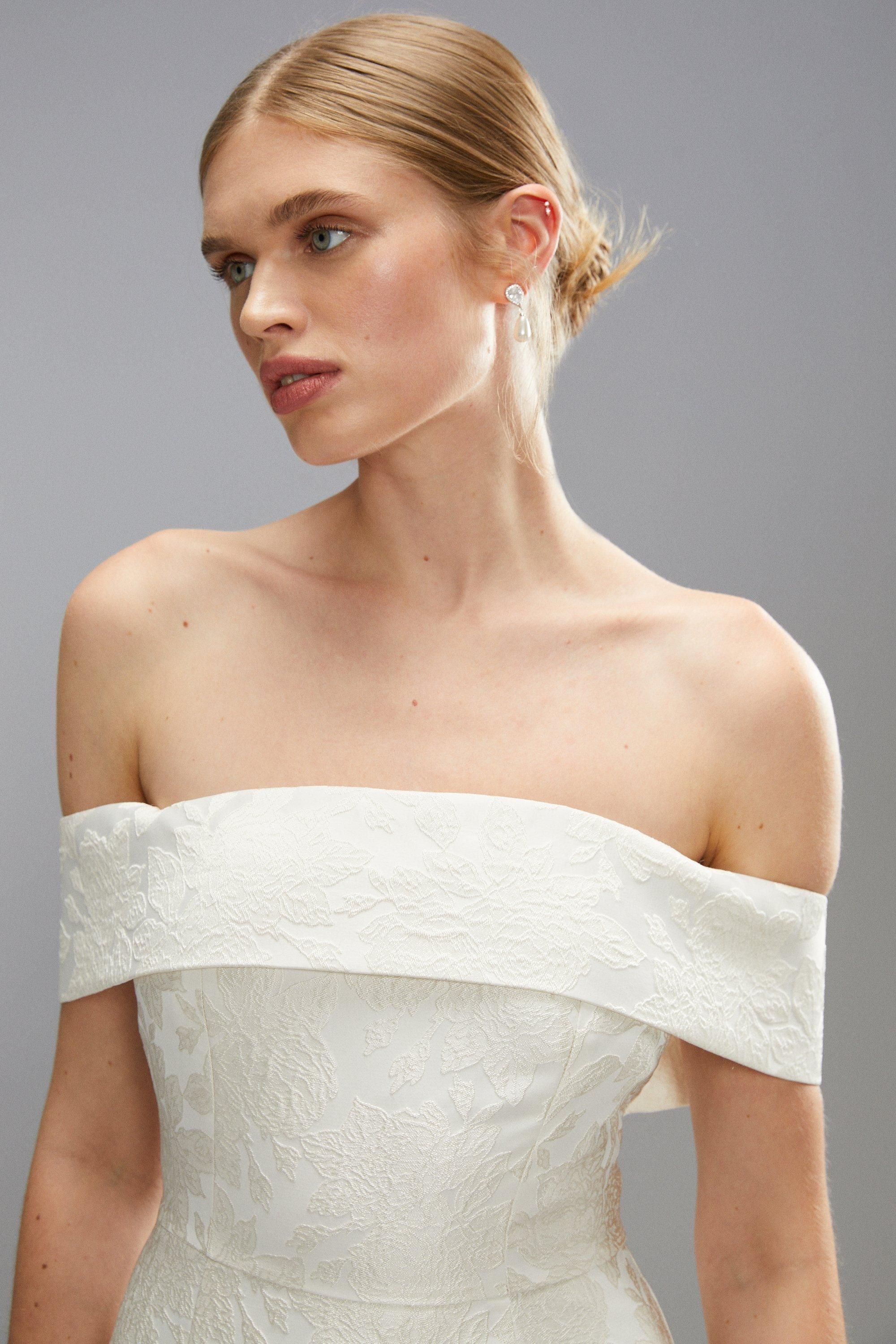 Coast Satin Jacquard A-line Bridal Dress