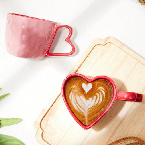 NNETM Couples Red Heart Ceramic Coffee Cup