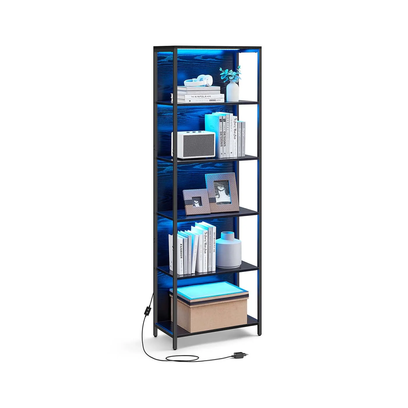 Bibliothèque led à 6 niveaux en acier