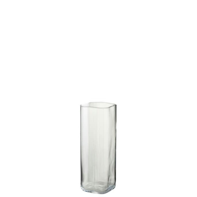 DROIT - Vase carré transparent H32cm