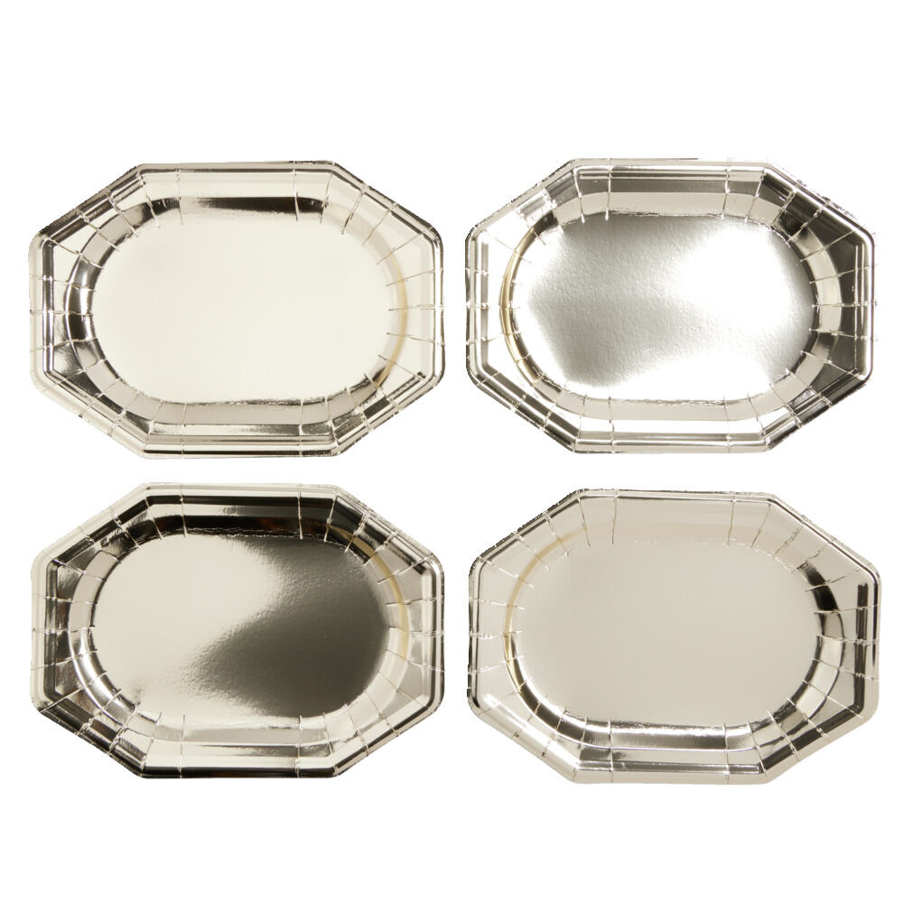 Plateaux de présentation ovale x4 carton métallisé doré 25x34cm