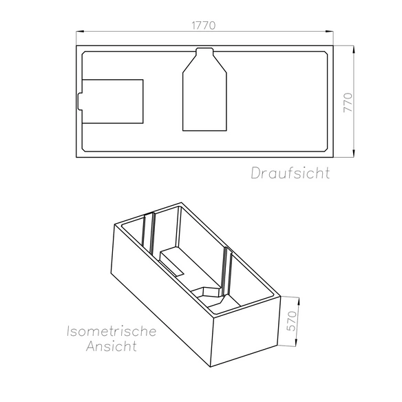 Wannenträger »Rosa«, BxHxL: 77 x 57 x 177 cm, weiß