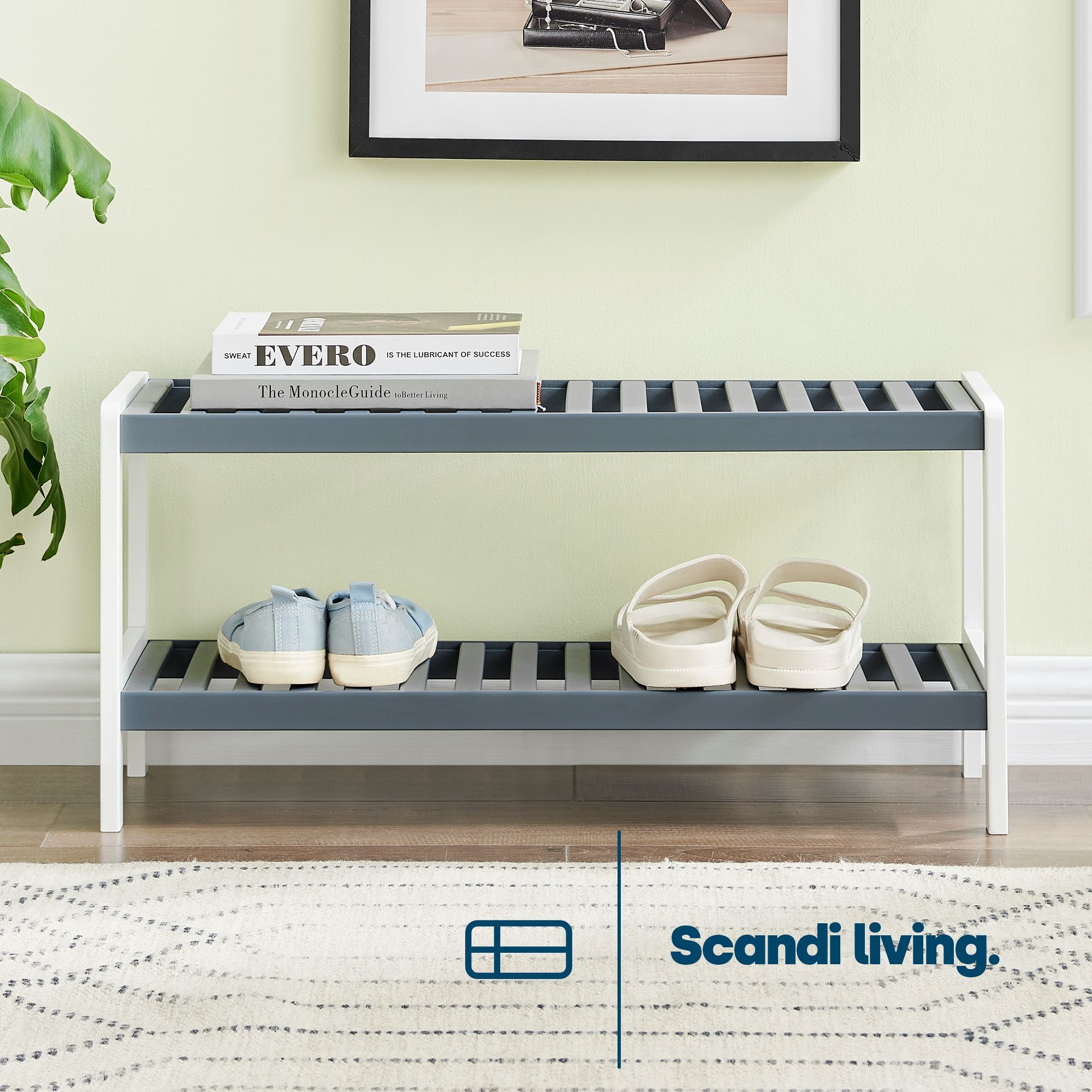 LIVIVO 2-Tier Bamboo Shoe Rack - Multipurpose Storage Stand Shelf Organizer