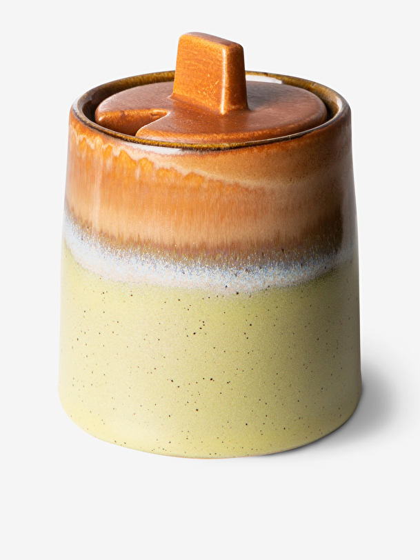 Pot a lait et sucrier 70s ceramique - hk living orange/indigo