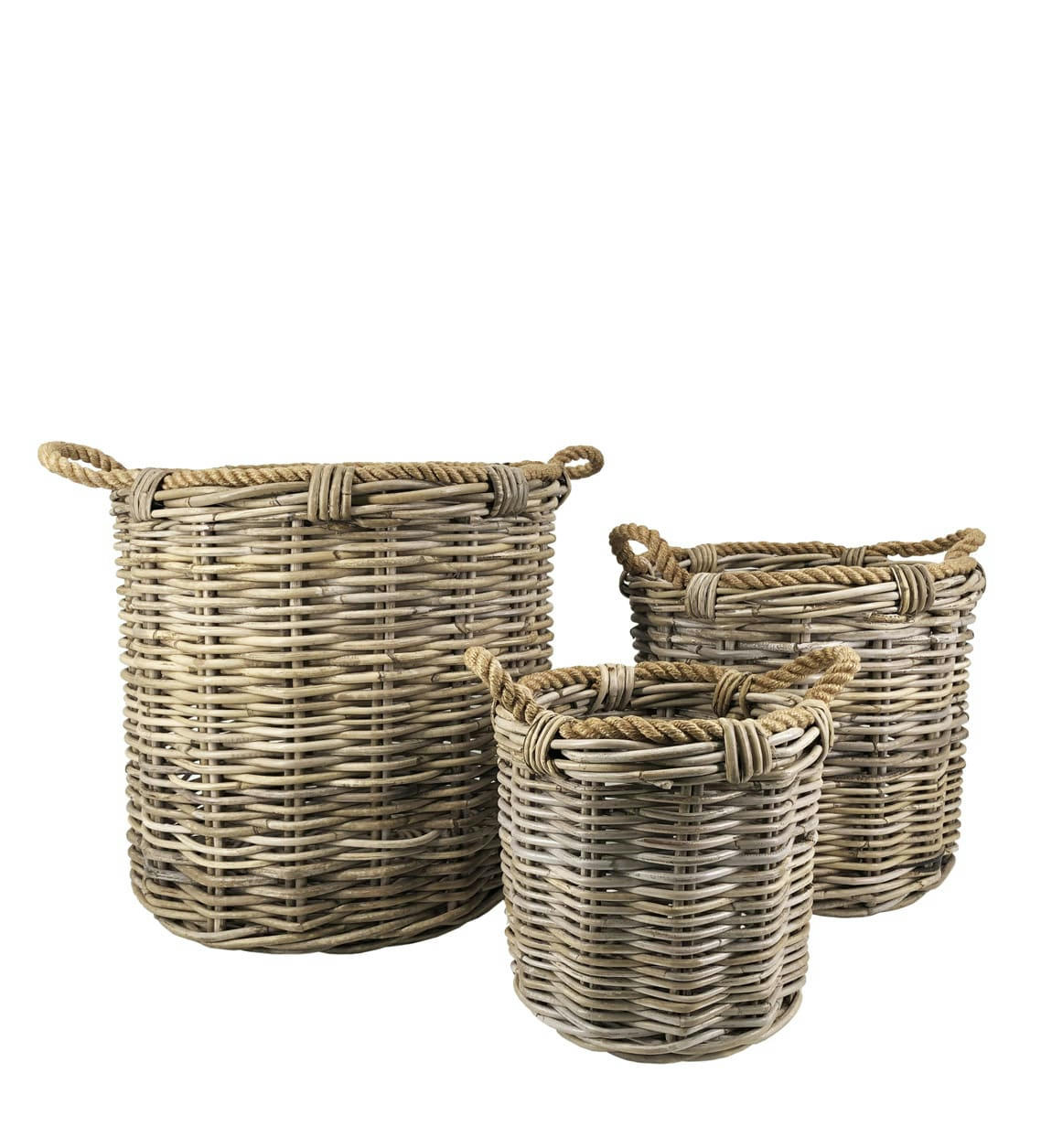 RATTAN - Paniers en rotin et corde (x3)
