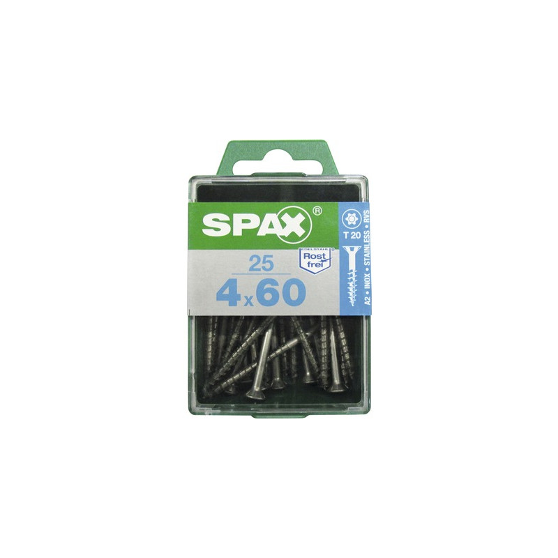 Vis TF Torx en inox Ø 4 x 60 mm 25 pièces SPAX