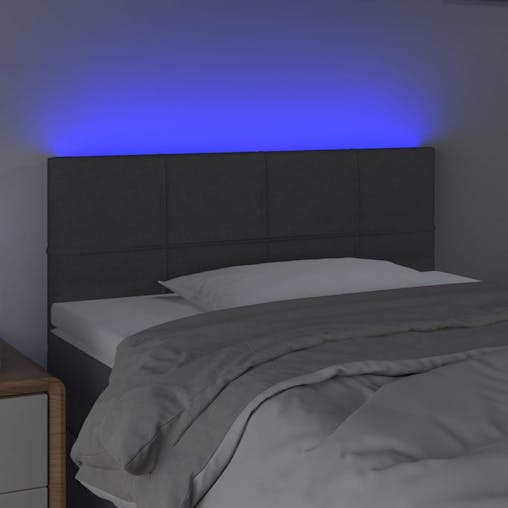NNEVL LED Headboard Dark Grey 100x5x78/88 cm Fabric