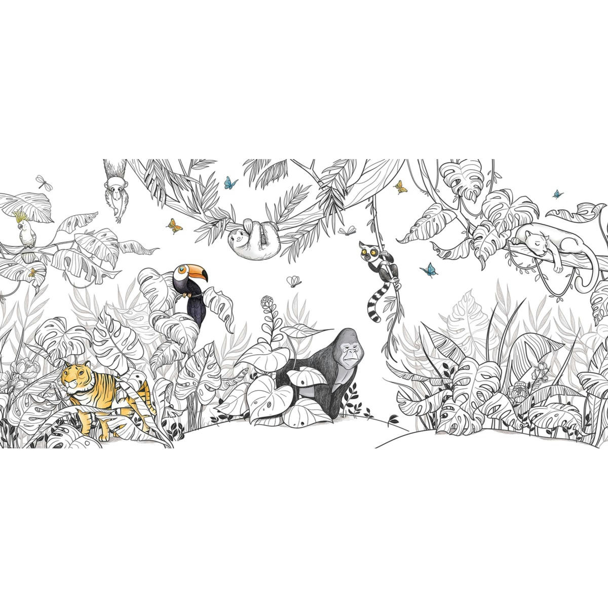 - Papier peint panoramique enfant jungle 525 x 250 cm